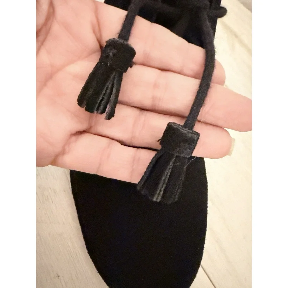 Tommy Bahama Ankle‎ Boots Women Size 9 Evert Black Suede Leather Chukka Tassel